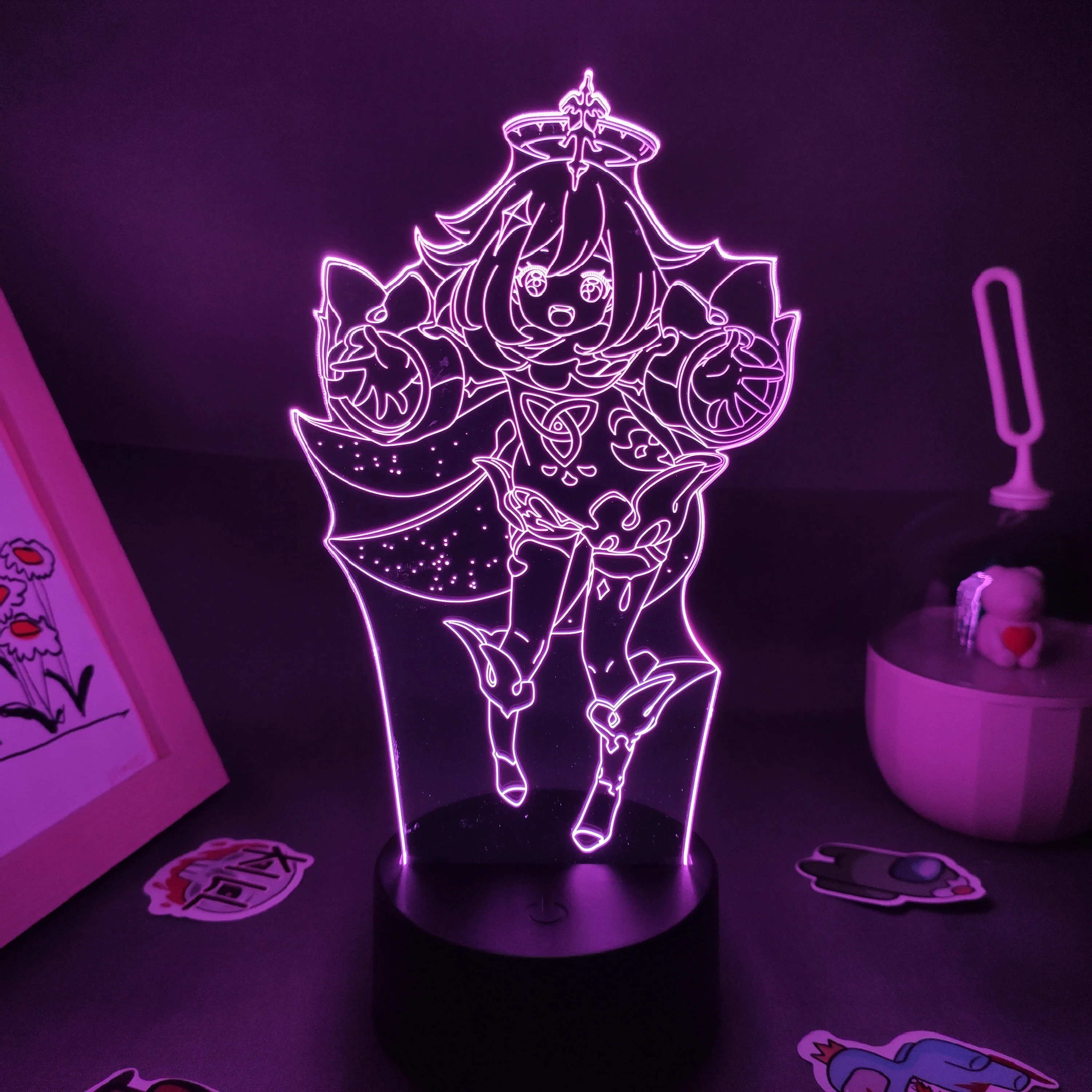 Genshin Impact Game Figure 3D USB Lamp Led RGB Night Lights Birthday Cool Gift For Friends Gaming Room Table Colorful Decoration