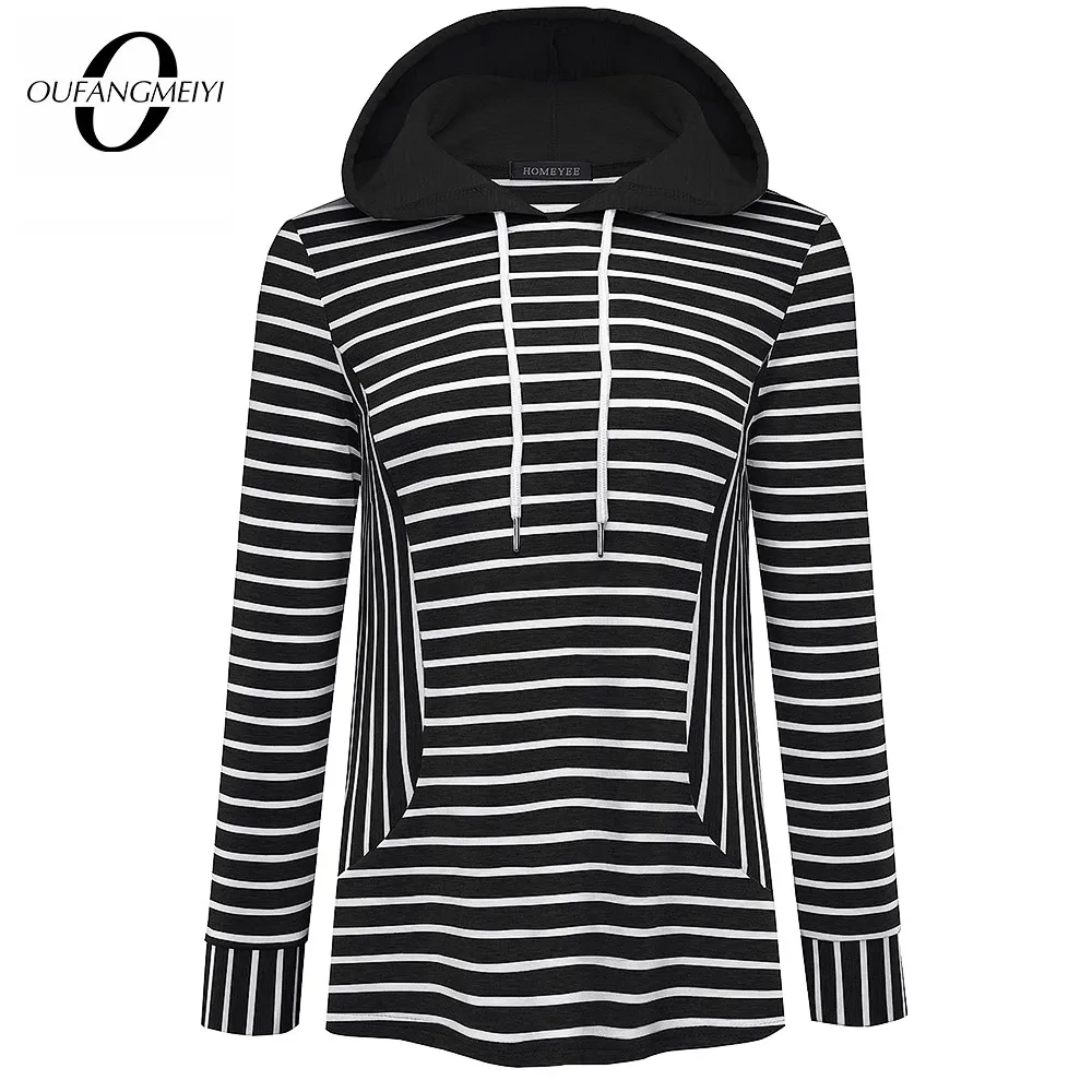 

Spring Women Classy Stripes Pullovers Casual Holiday Sweatshirts Hoodies Tops ET062