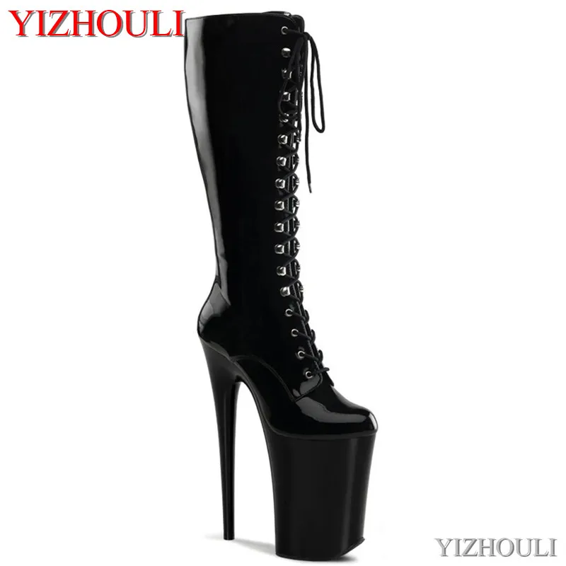 9 inch high heel boots, 23cm high heel model shoes, high boot, sexy model nightclub stage show boots