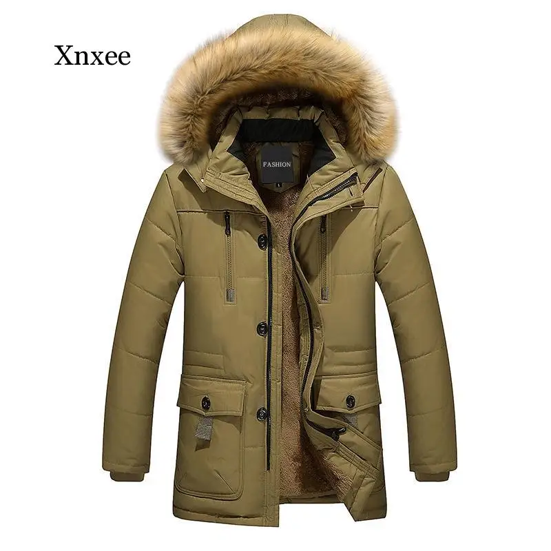 

2020 Men Thicken Jacket Parkas Warm Winter Windproof Jackets Coat Casual Mens Down Parka Hooded Outwear Cotton-padded Jacket