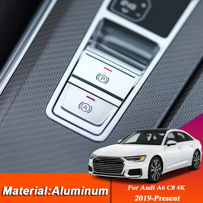 

4PCS Car Styling Stop START Engine Button Cover For Audi A6 C8 4K 2019-Present Electronic Handbrake Sequin Auto Accessories