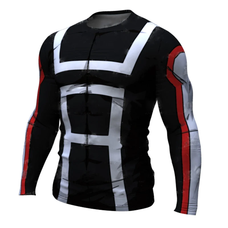 

2021 Autumn New 3D Printed T-shirt Compression Tight Jerseys Men's Fitness Running Shirt Breathable Long Sleeve Sport Gym Tops