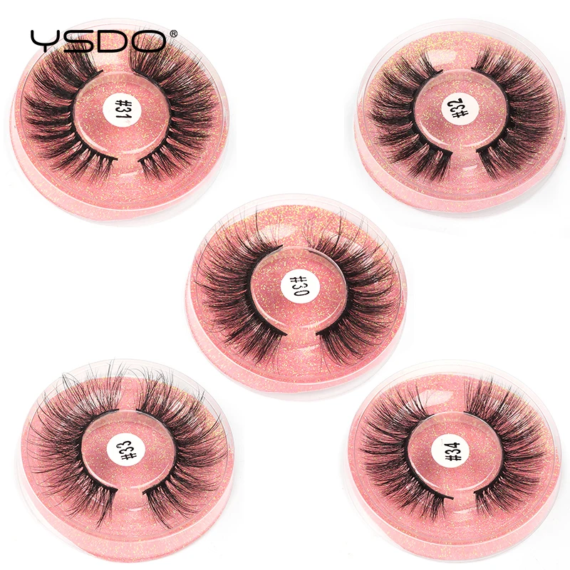 YSDO 1 Pair 3D Mink Eyelashes Cruelty Free Lashes Makeup Dramatic False EyeLashes Fluffy Full Strip Thick Long Lashes Faux Cils