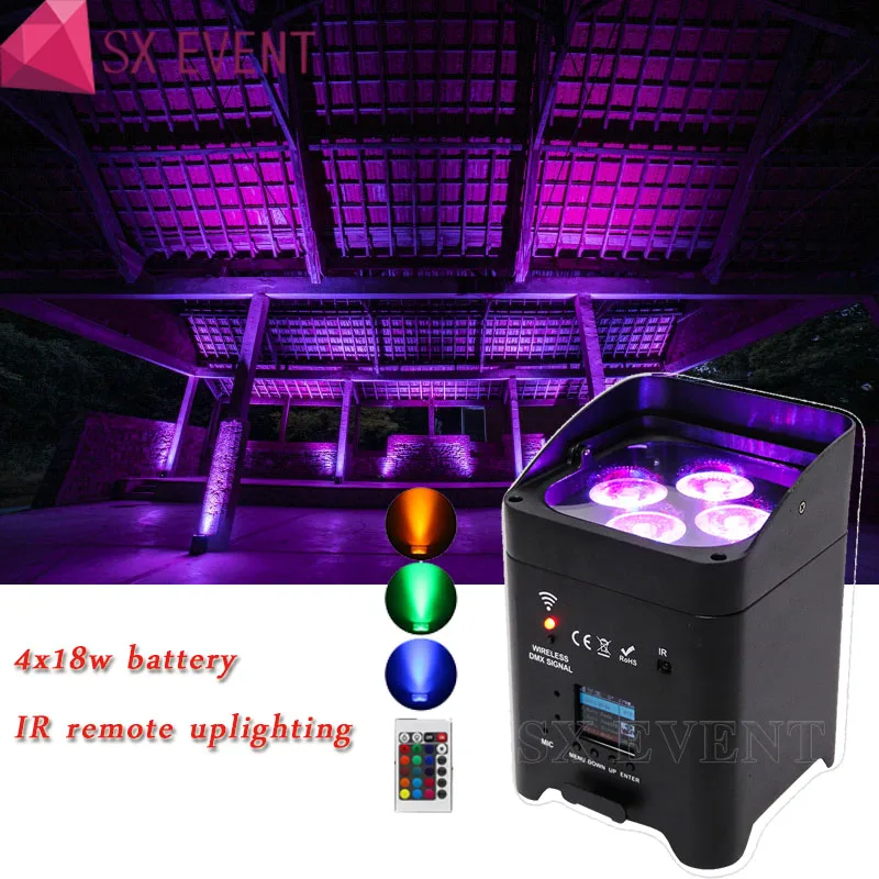 

RGBWA UV Par Wireless dmx Uplighting Battery Uplight Smart DJ Party Wedding Par