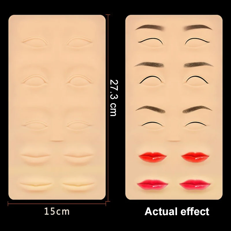 Double Side Eyebrow Tattoo Practice Skin Silicone Skin Kits Tattoo Supplies For Microblading Permanent Makeup Beginner PMU Set