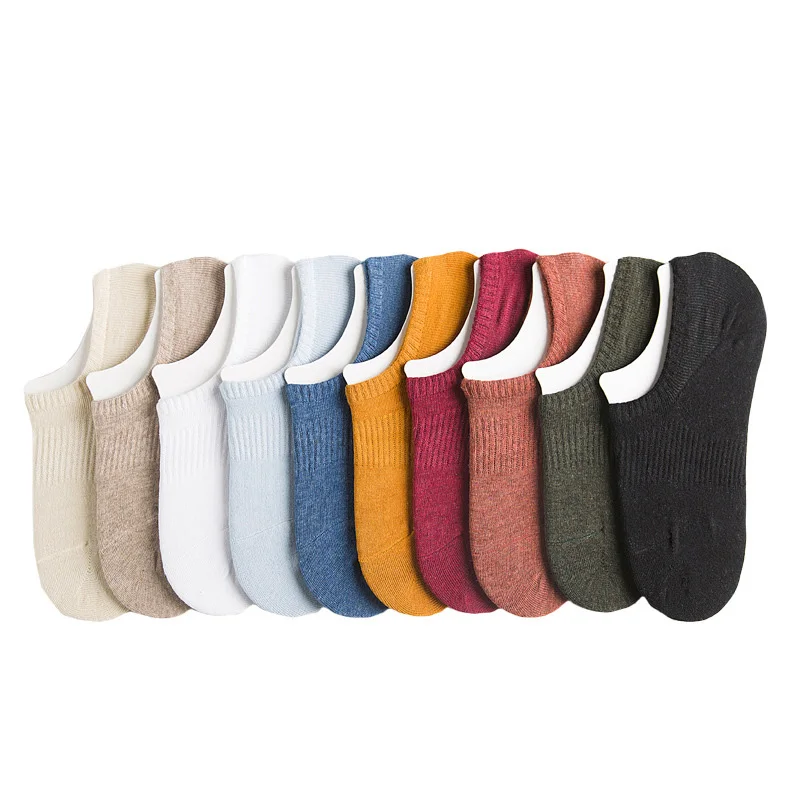 

5 Pairs Spring Summer Women Socks Thin Section Solid Color Women's Boat Socks Comfortable Cotton Ankle Socks Invisible Socks