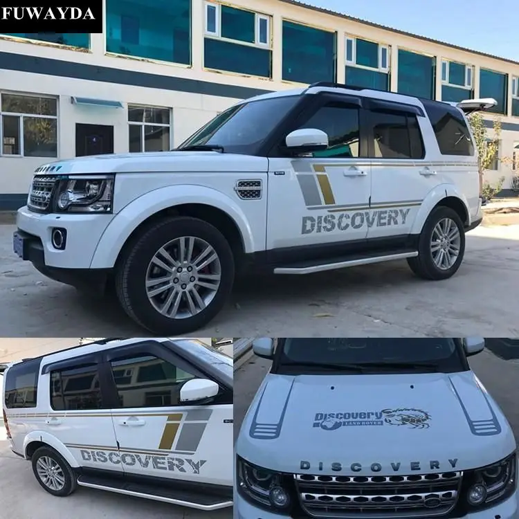 

Custom Made Car SUV Sticker body color strips waist line Hood body decoration pull flower Big Letter For Land Rover Discovery 4