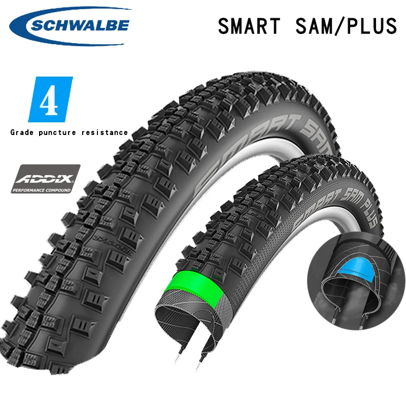 Schwalbe 산악 자전거 타이어, Am XC 스틸 와이어 찔림 방지, SMART SAM PLUS 26 27.5 29 인치, 산악 접이식 찔림 방지 타이어