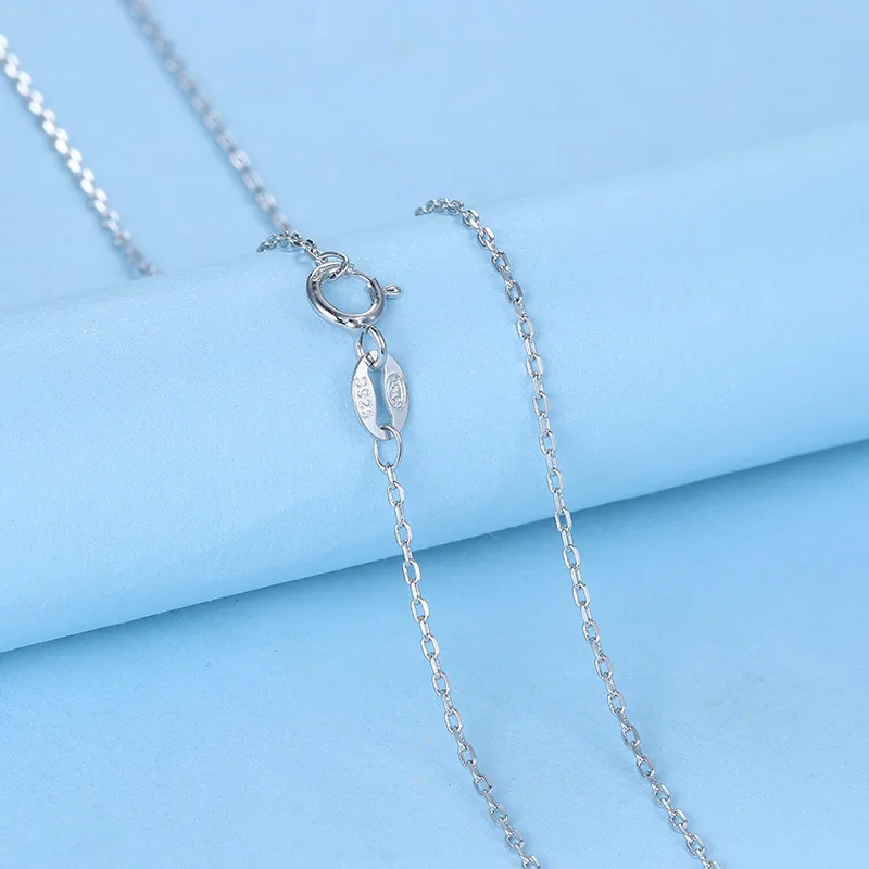 MIQIAO 925 Sterling Silver Thin O Chain Long 40 45 50 55 60 CM Wide 0.9 1.1 1.2 MM Rose Gold Platinum Color Necklace Accessories