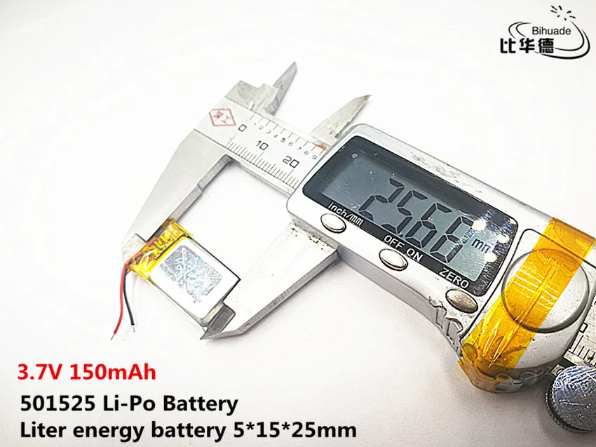 Akumulator litrowy dobrej jakości 3,7 V, 150 mAH, 501525 Polimerowy akumulator litowo-jonowy / litowo-jonowy do zabawek, POWER BANK, GPS, mp3, mp4