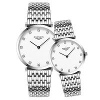 Couple Watch Set GUANQIN Fashion Quartz Clock Women Luxury Stainless Steel Sapphire Men Women Wristwatch Lovers Relogio Feminino