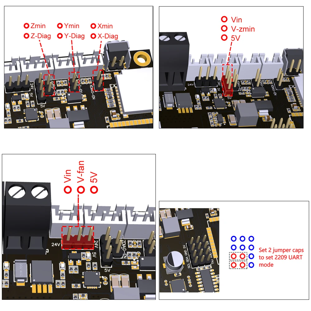 FYSETC E4 board with built-in Wi-Fi and Bluetooth 4 pcs TMC2209 240MHz 16M flash 3D printer control board based for 3D printer