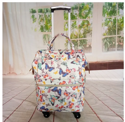 Women carry-on hand luggage bag rolling luggage bakcpack bag women 20 inch cabin travel Trolley Bags on wheels Trolley Suitcase