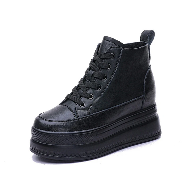 

Women's Platform Shoes Casual Genuine Leather Chunky Sneakers For Women Autumn Shoes Height Increasing Platform Sneakers Shoe