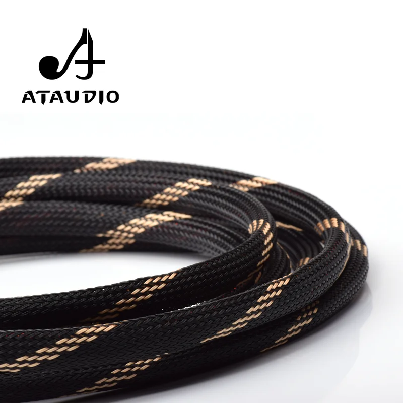 ATAUDIO 1 para głośnik Hi-Fi kabel wysokiej jakości 4N OFC Subwoofer wtyki bananowe kabel głośnikowy do wzmacniacza dźwięku