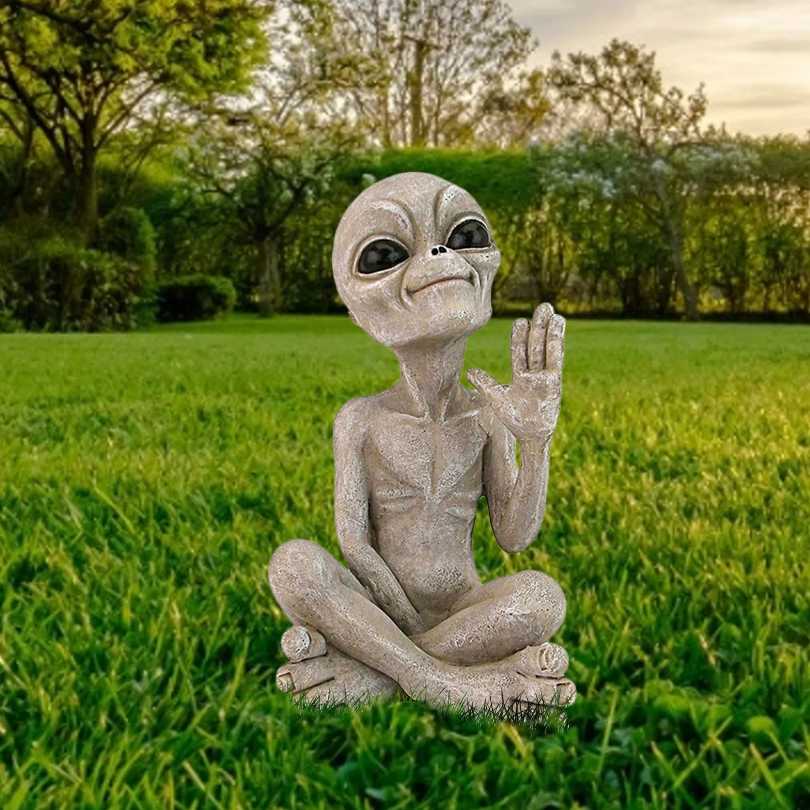 Dropshipping Outer Space Alien Statue Martians Garden Figurine Set For Home Indoor Outdoor Figurines Garden Ornaments Miniatures