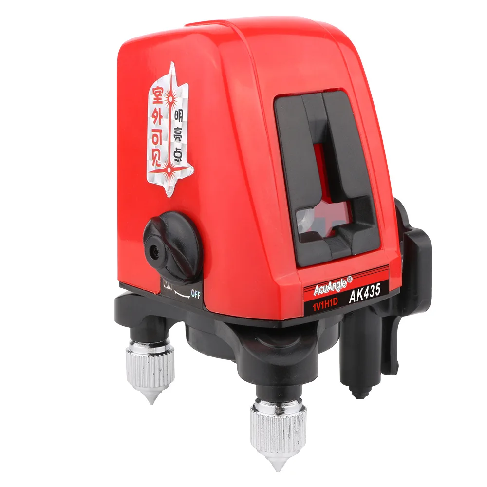AK435 Mini Portable 3D Laser Leveling Unit Red Laser Line Level 360 Distance Meter for Construction Tools