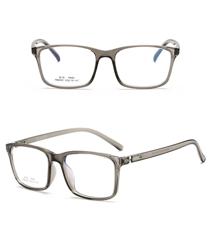 Große quadratische Brille für Kurzsichtige, Damen und Herren, modisch, Anti-Blaulicht, TR90, Korrektionsbrille 0 -0,5 -0,75 -1,0 bis -6,0 – Detail 7