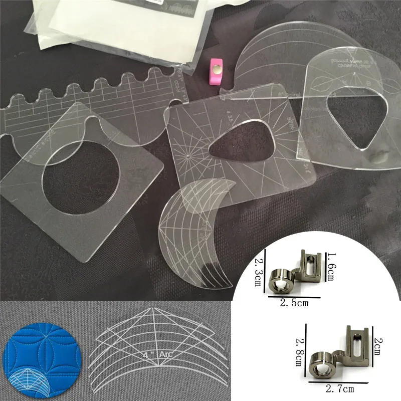 4pcs/5pc/6pcs Free Motion Quilting Ruler Template Sample Set Sewing Machine Quilter's Ruler Patchwork Rulers Sewing Stencil Tool