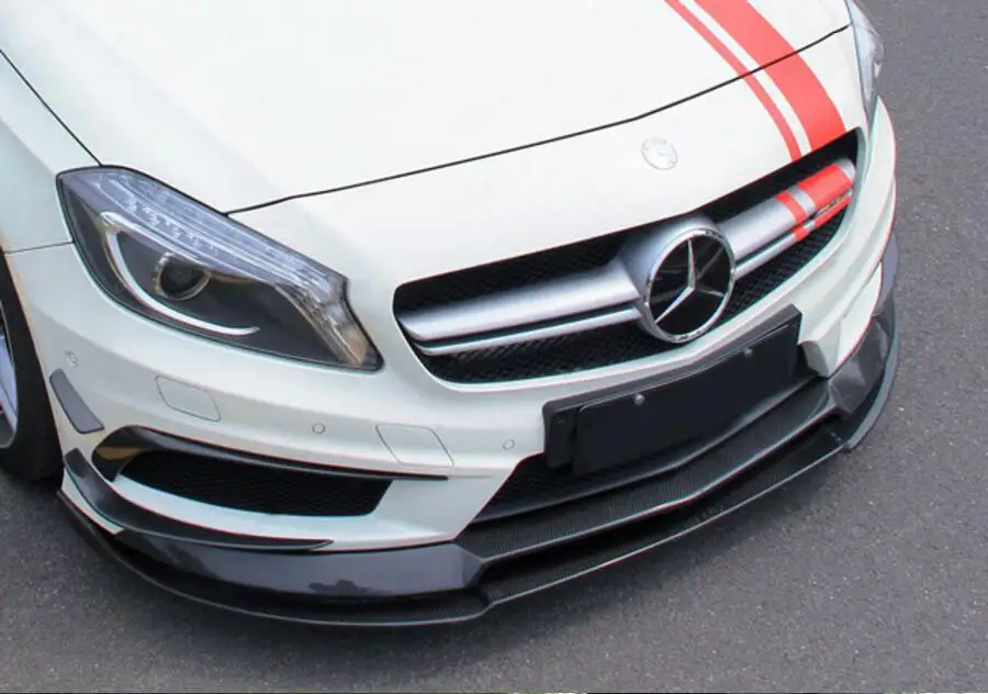 Car Carbon Fiber Front Bumper Lip Spoiler Auto Car VRS Diffuser Fits For Mercedes-Benz A Class w176  A45 2013 2014 2015