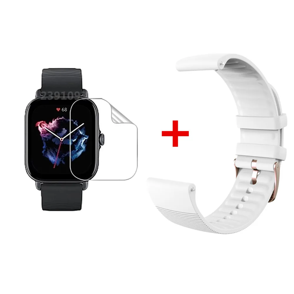 Dây Đeo Silicone Cho Amazfit GTS3 Ban Nhạc Chính Thức Dây Đeo Tay Cho Amazfit GTS2 GTS2e GTS 3 Dây Correa Vòng Tay Srceen Tấm Bảo Vệ