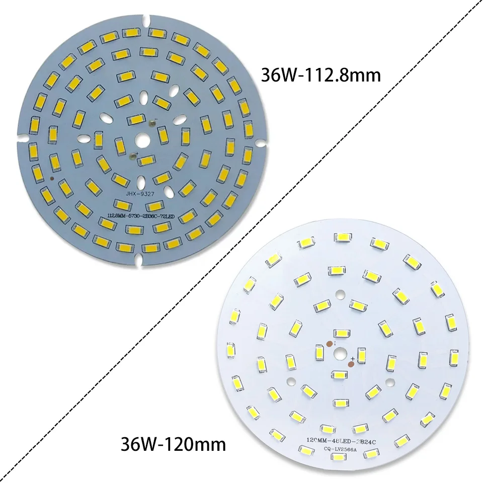 Chip LED SMD de 3W, 5W, 7W, 9W, 12W, 15W, 18W, 24W, 30W, 36W, placa de luz brillante para bombilla LED, PCB de techo con LED