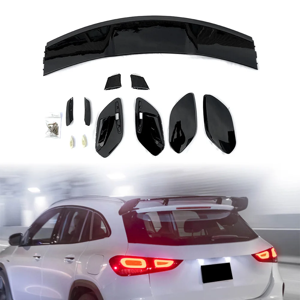 Car Rear Roof Spoiler Lip Splitter Window Wing Trim Gloss Black ABS For Mercedes Benz GLA H247 GLA200 GLA250 2020-2021