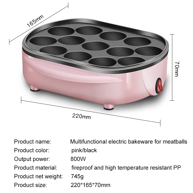 Small Octopus Balls Machine Mini Takoyaki Maker Multifunction Eggs Hamburger Machine Crepe Baking Pan Electric Cake Pie Grill EU