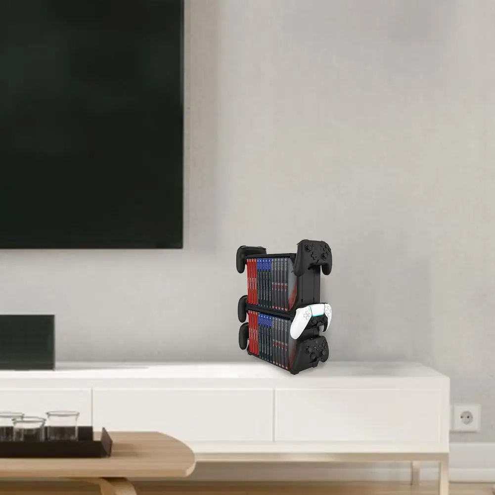 15層ユニバーサルゲームディスク収納ラック収納タワーゲームディスクラックコントローラためPS5 PS4コンソール/xbox one