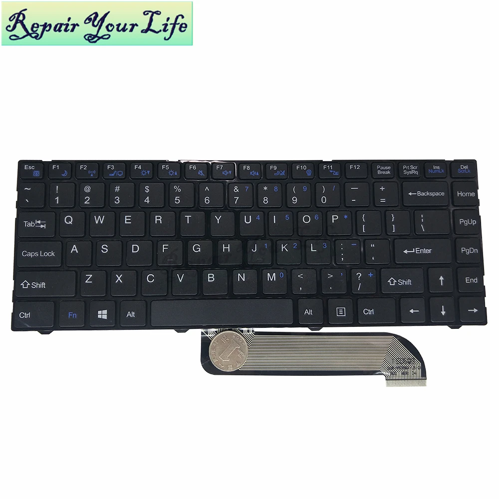 

laptop keyboard for HASEE UI45 UI41 UI47 U43 U45 UI41G UI43 UI43B UI43R UI47-D4 U41G US English D0K-V6360A black with frame