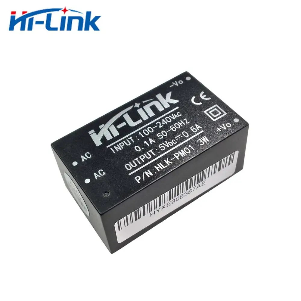 Бесплатная доставка, 50 шт., HLK-PM01 600 мА, 5 В, 3 Вт, модуль питания переменного и постоянного тока, 220 В, CE RoHs