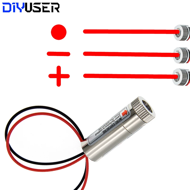 650nm 5mW Red Point / Line / Cross Laser Module Head Glass Lens Focusable Industrial Class