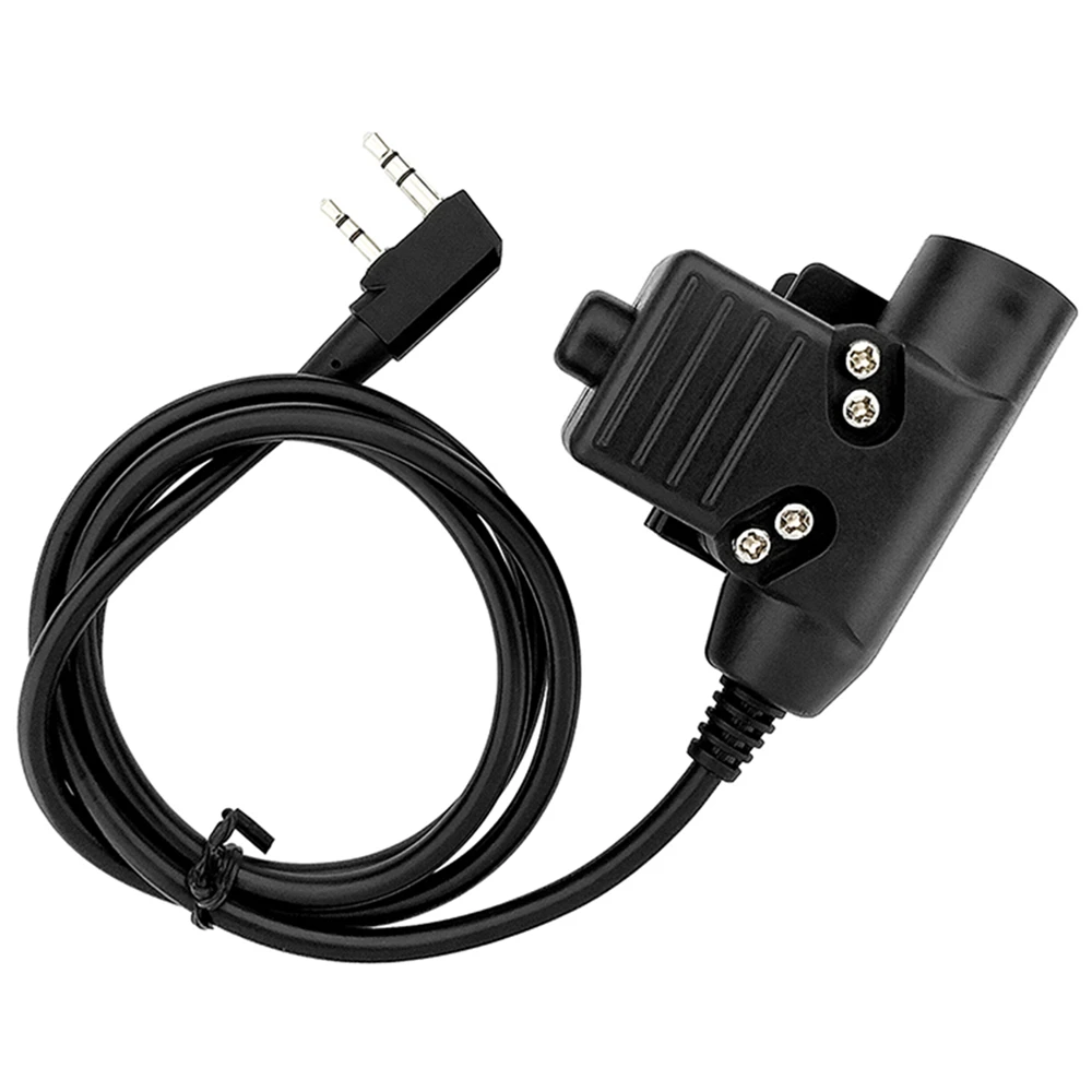 Interfaz PTT U94 para walkie-talkie, adaptador de enchufe K Head J, conector estándar, conveniente de llevar auriculares, interruptor de llave de lanzamiento para Kenwood
