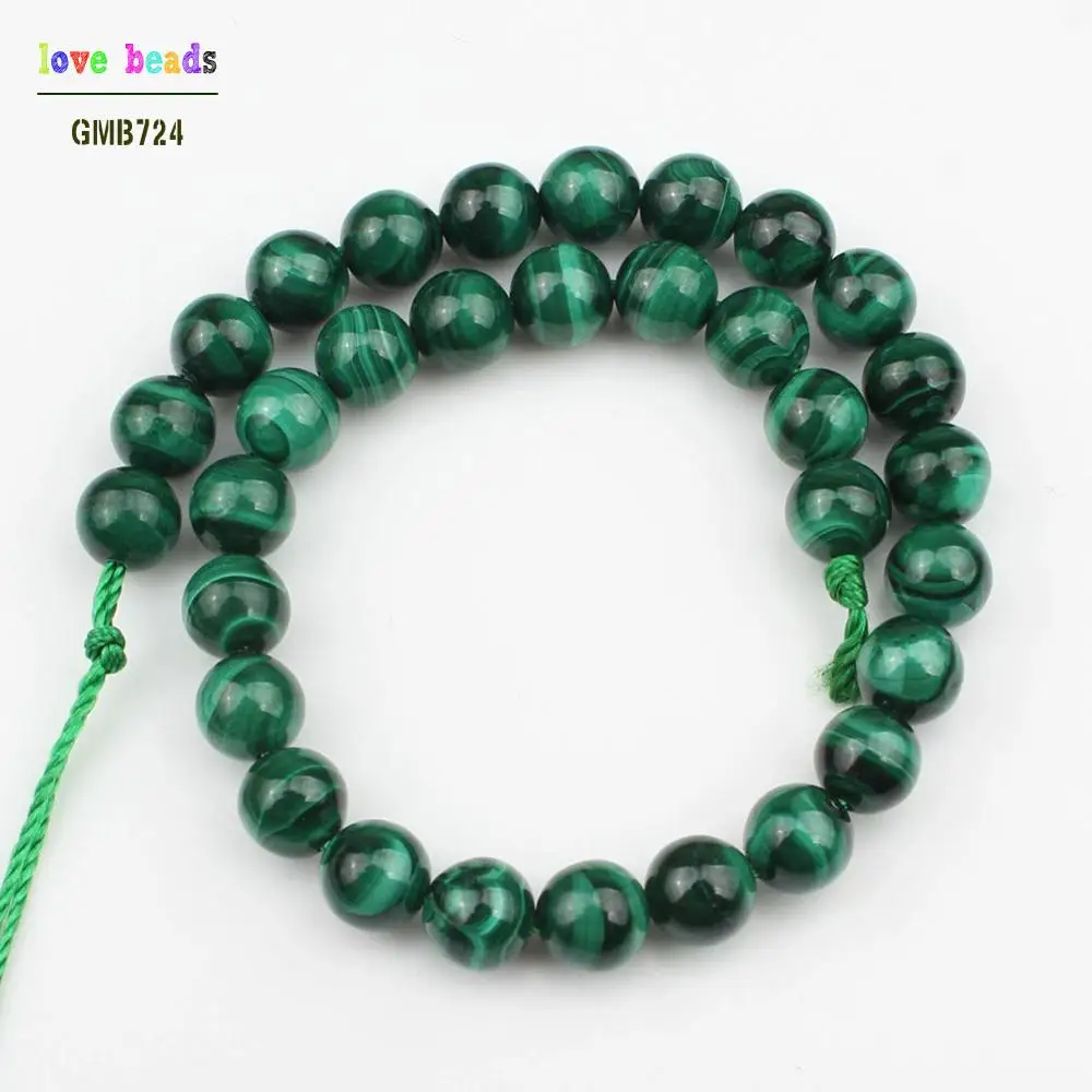 6/8/10/12mm Natural Genuine Green Malachite  Beads DIY Beads for Jewellery Making 7.5 Inch Bracelets for Women Making a necklace