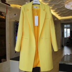 Giacca da donna in stile europeo di marca Candy Blazer Feminino novità 2021 primavera autunno abbigliamento donna giacca da donna Casual allentata lunga