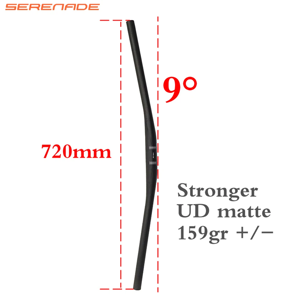 740mm length 9 degrees Carbon Mountain Bicycle Handlebar MTB Bike Handlebar Full carbon fiber bike handle UD Matte flat bars