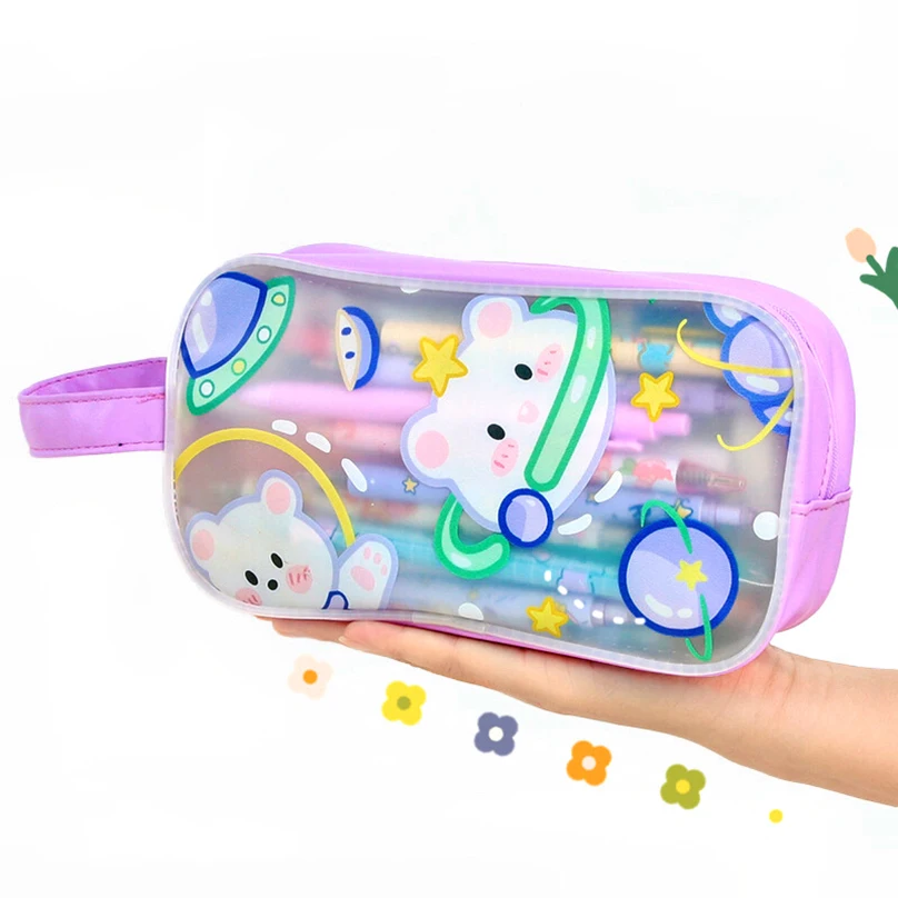 Transparent Pencil Case Kawaii Stationery Pencil Pouch Trousse Scolaire Astuccio Estojo Escolar Piornik Pencil Cases For Girls