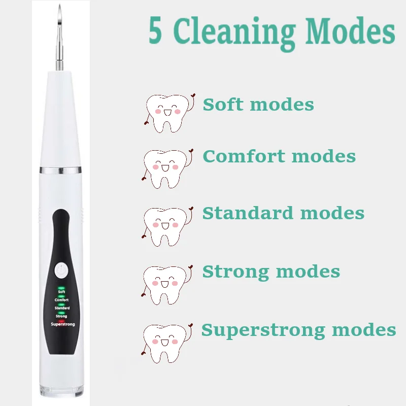 Portable Electric Sonic Tooth Scaler Tooth Cleaner Calculus Stains Tartar Remover Tool Teeth Whitening Oral Hygiene