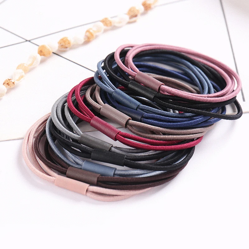 10Pcs/Lot Basic Women Girls Hair Bands Elastic Rubber Band Simple Fashion Hair Accessories Three Strands Scrunchies Holder Gifts