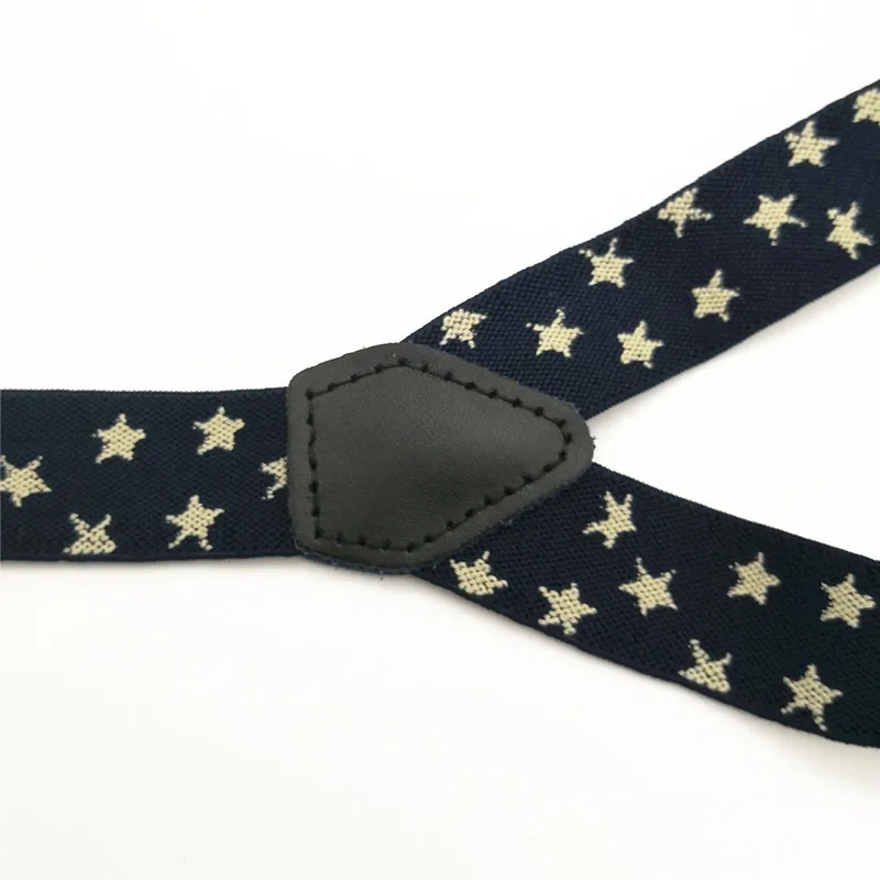 2.5cm Wide Fashionable Women's Suspenders Casual Star Pattern Suspenders Women's Pants Y Back 4 Hook Adjustable Elastic Suspende