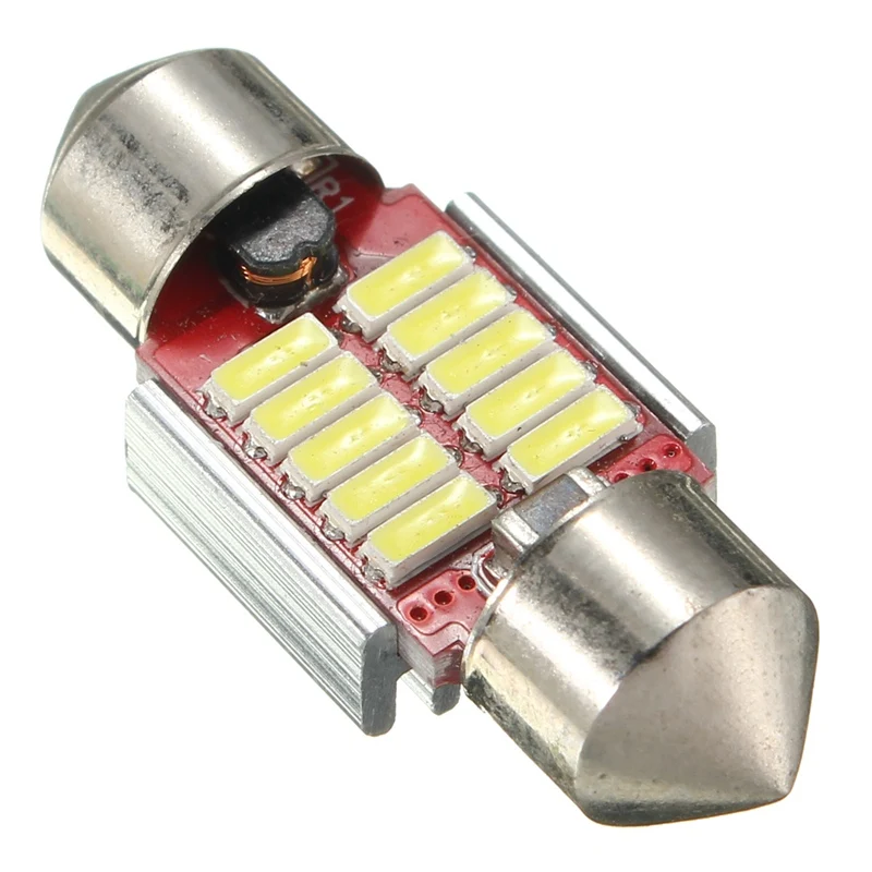 1/2 sztuk 31mm 10 SMD 4014 LED błąd Canbus bezpłatne wnętrza Festoon Doom automatyczne światło żarówki czysty biały DC 12-24V Parking Dropshipping
