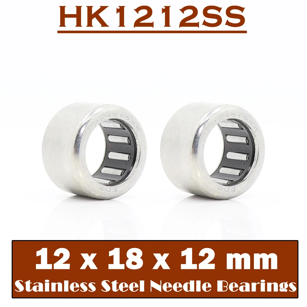 HK1212SS Needle Bearings 440C 12*18*12 mm ( 2 PCS ) Stainless Steel Drawn Cup Needle Roller Bearing HK121812 TLA1218Z HK1212