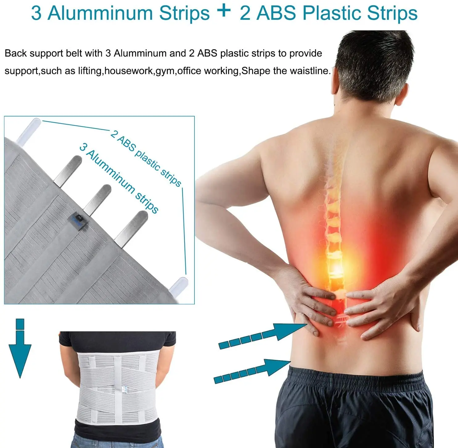 HKJD Medical High Back Brace Waist Belt Spine Support Men Women Belts Breathable Lumbar Corset Orthopedic Back Support