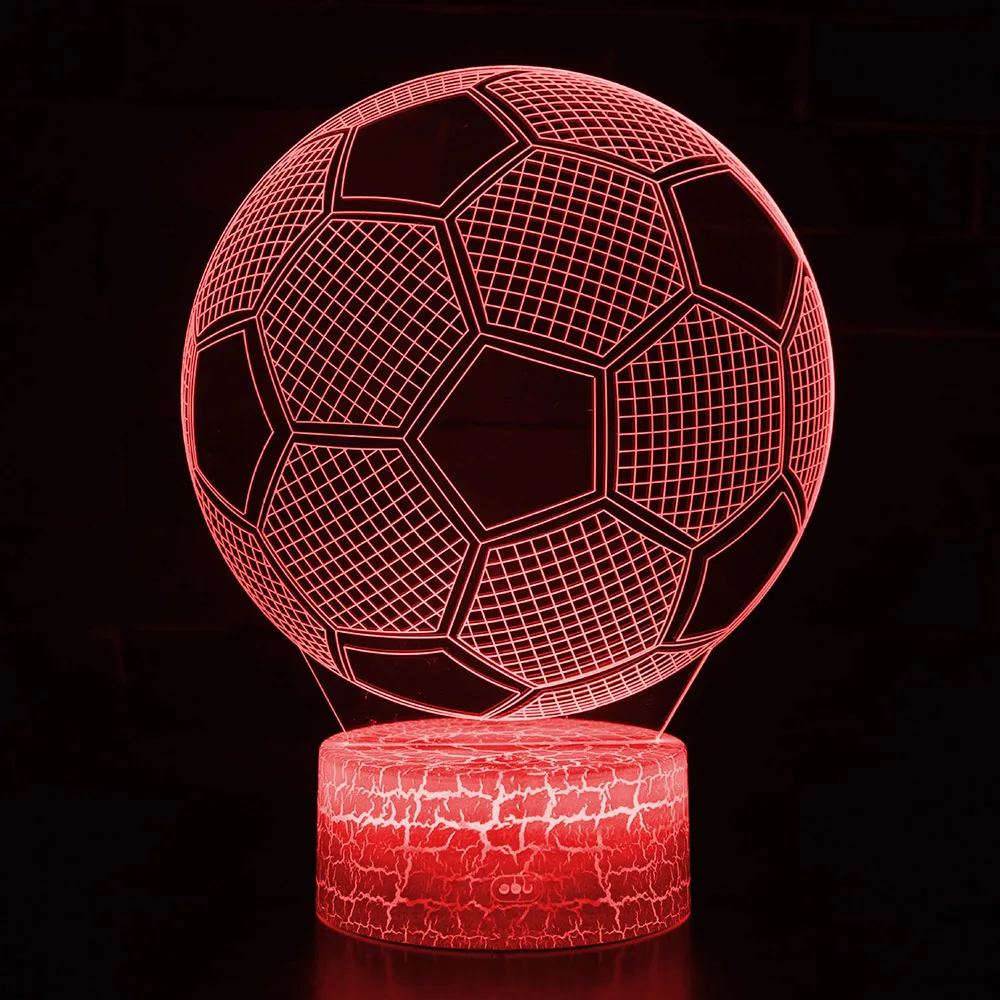 3D Night Light LED Table Desk Lamp 3D Rugby Football Light Remote / Touch Control  Kids Halloween Gift Home Decoration D30