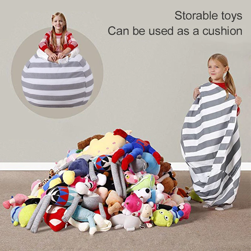 Large Capacity Animal Toys Storage Bean Bag Plush Toy Basket Organizer Stuffed Stuffed Holder Bean Bag for Children Kids