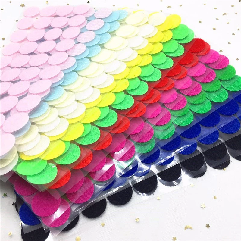 40pair 25mm Colorful Nylon Adhesive Self Adhesive Fastener Tape Hooks and Loops Strong Glue Dot  Sticker Nylon Disc Tape