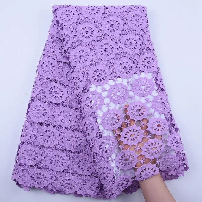 

Latest African Purple Lace Fabric 2020 High Quality Lace With Stones French Net Lace Nigerian Lace Fabrics For Party Dress S1832