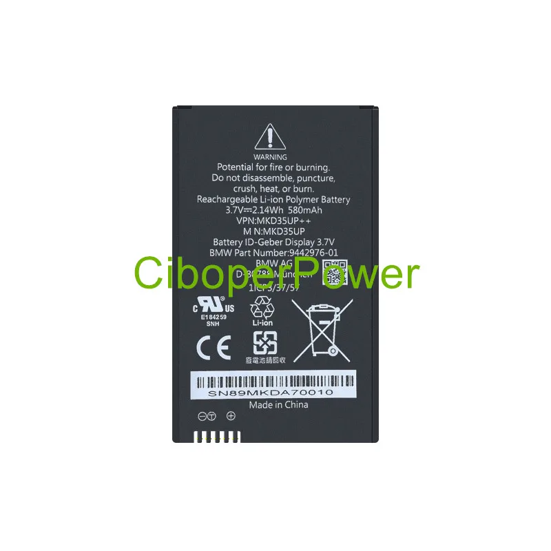 Brand new 580mAh/2.14WH MKD35UP Battery For 5 Series 6 Series GT 7 Series X3 X5 X6 MKD35UP LCD remote control key