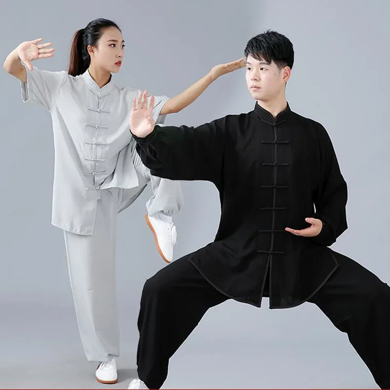 Chinese Martial Arts Suit Tradition KungFu Wushu Tai Chi Suit Loose Men Women Bloomers Cotton Linen Polyester Training Gym Cloth