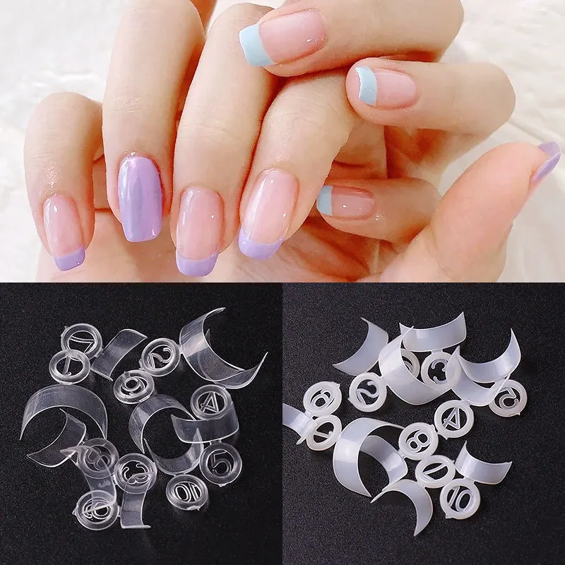 French Style False Nail Tips, Natural Transparent Acrylic, UV Gel Nails Extension, Manicure Salon Accessories Tools, 500Pcs